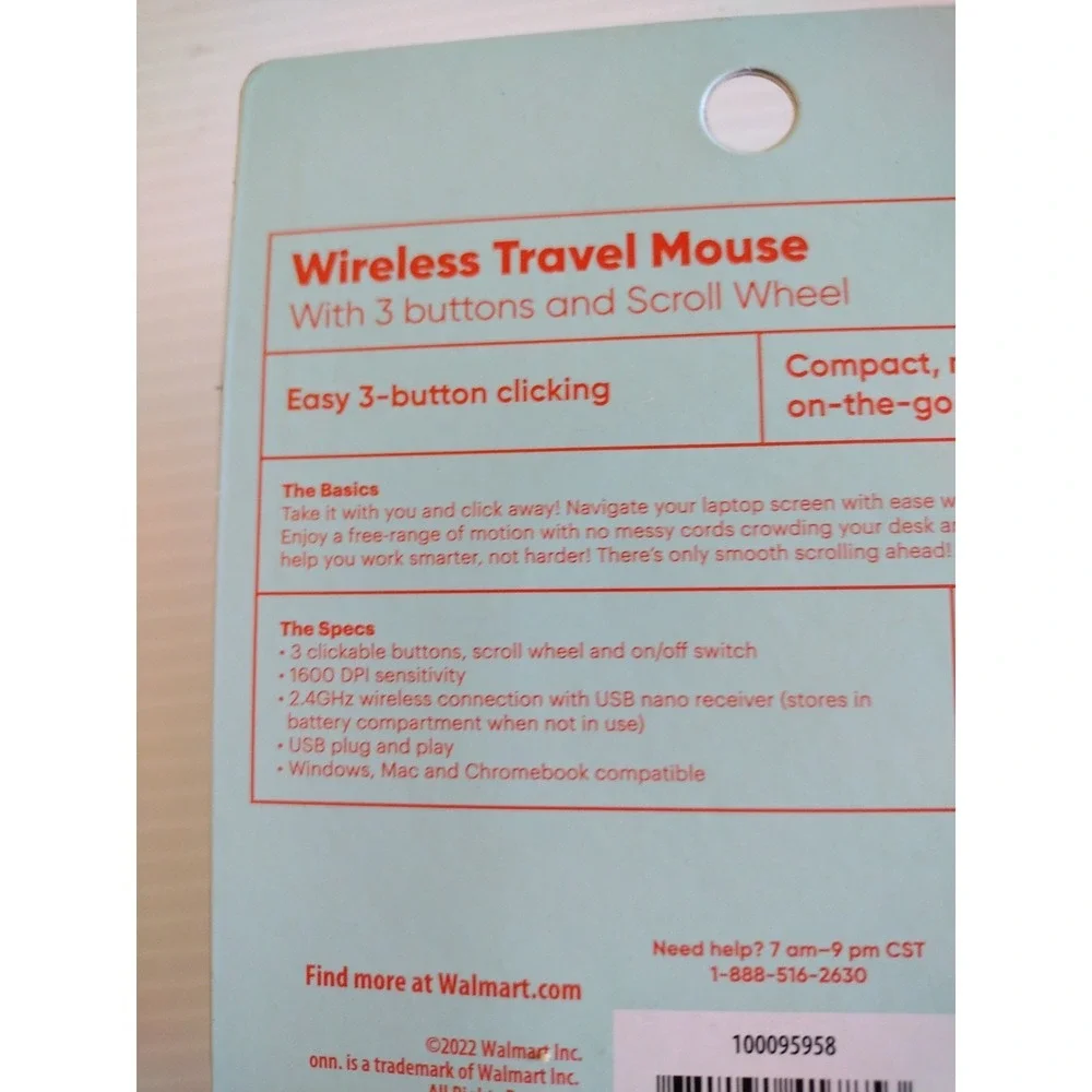 Surf onn Wireless Travel Mouse with 3 Buttons‎ and Scroll Wheel Wireless USB